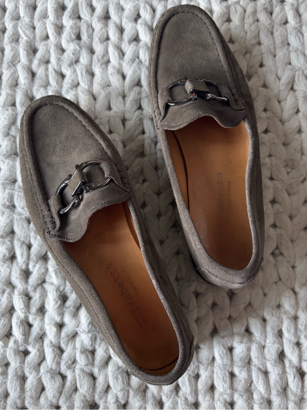 Elizabetta Taupe Suede Loafers, size 38 (7.5/8)
